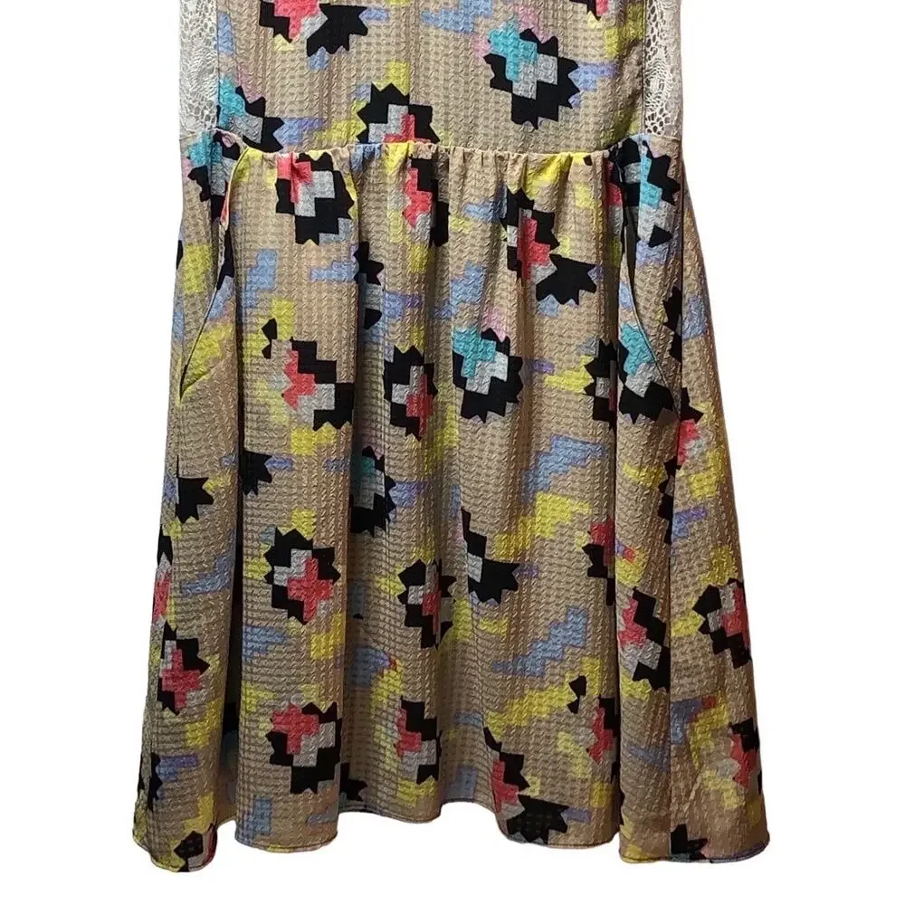 128. RACHEL Rachel Roy Geometric Lace Sleeveless Dress Womens Size 4 Fit & Flare - Picture 5 of 11